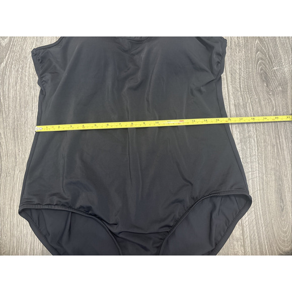Catalina Suddenly Slim One Piece Swimsuit XL Black Mesh High Neck 16–18 - Picture 6 of 7